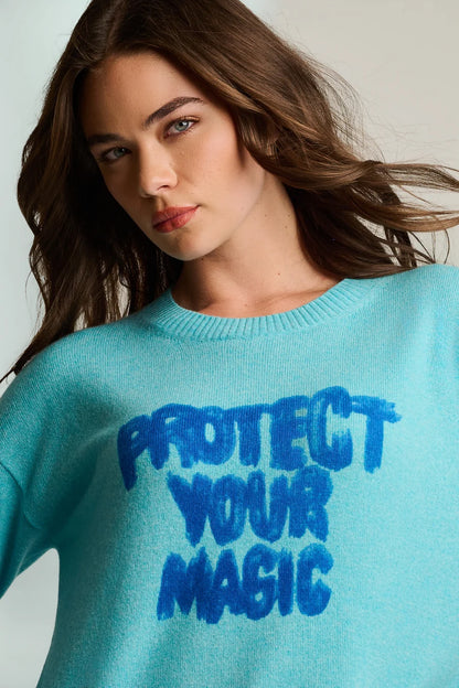 Protect Your Magic Cashmere Sweater Blue Magic - Lisa Todd