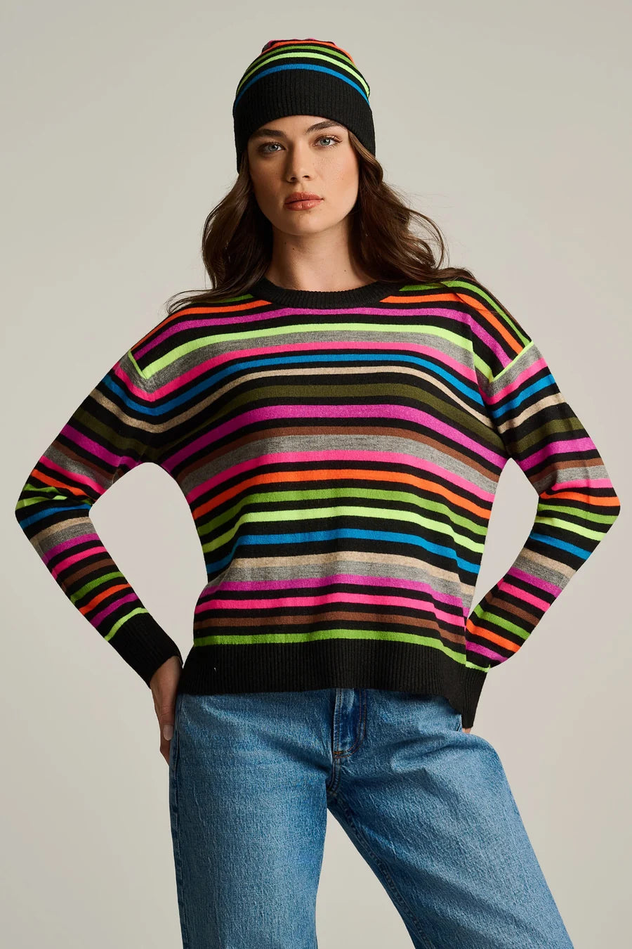 Hype The Stripe Hat Black Multi - Lisa Todd