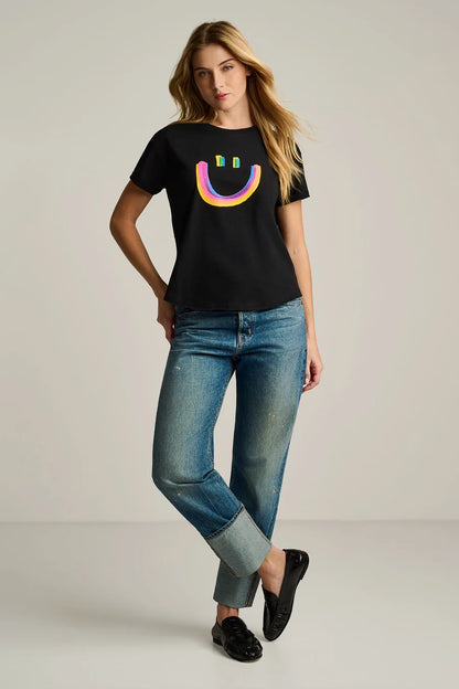 All Smiles Tee Black - Lisa Todd