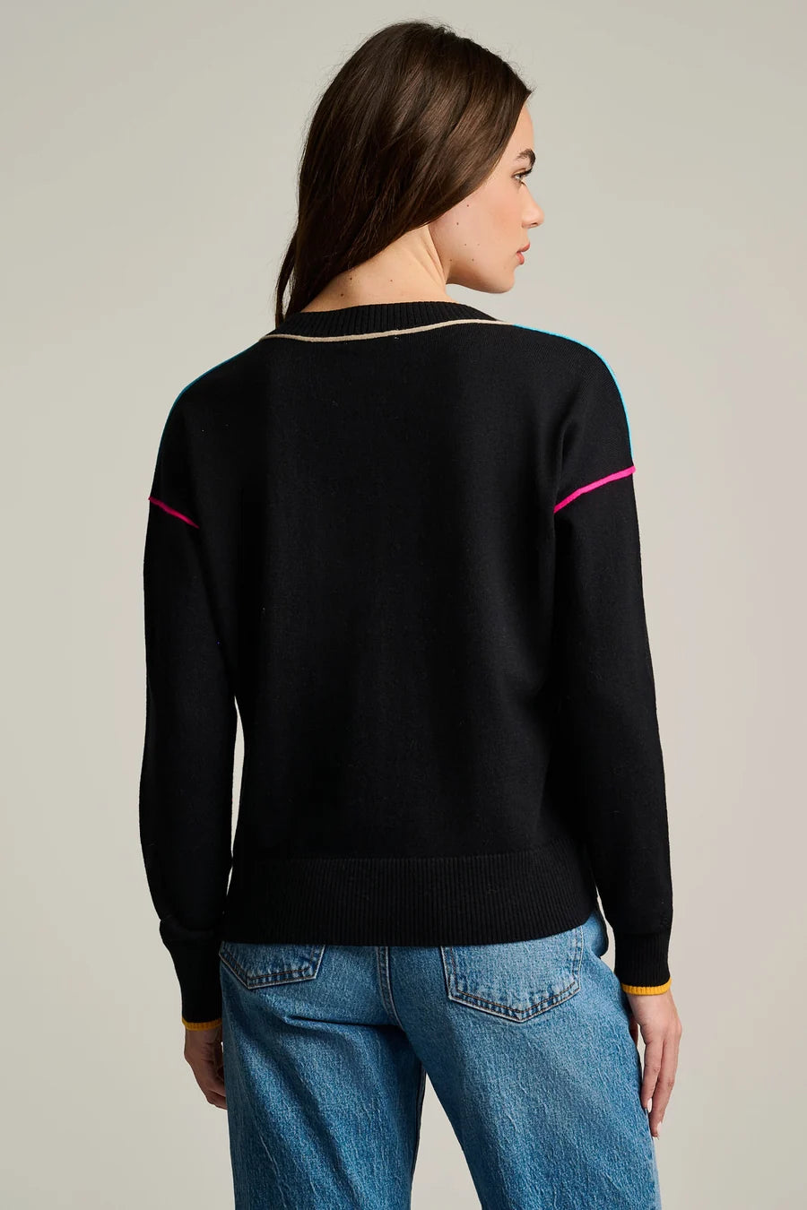 Pop Stix Cotton Cashmere Sweater Black - Lisa Todd