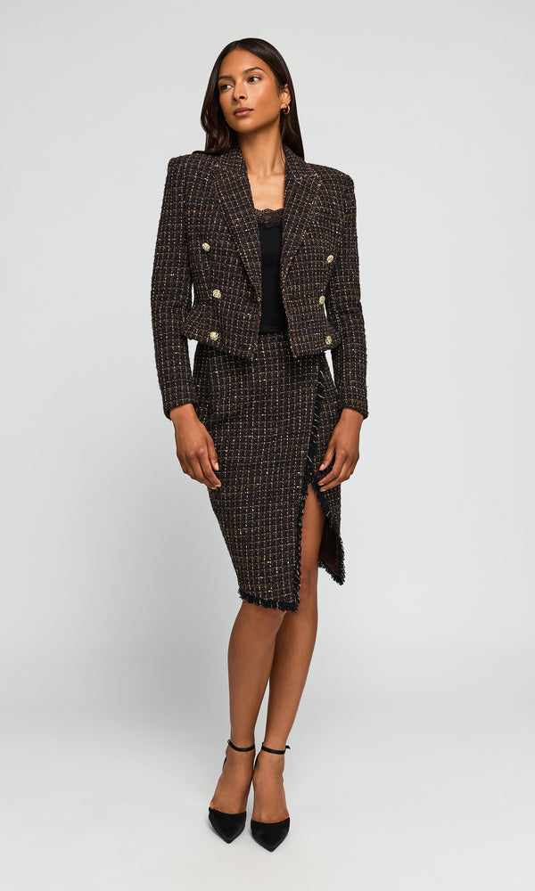 Aytul Tweed Blazer Brown Multi - Generation Love