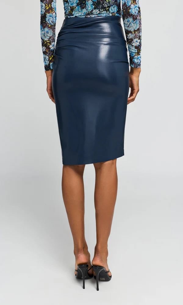 Gina Vegan Leather Skirt Peacock - Generation Love