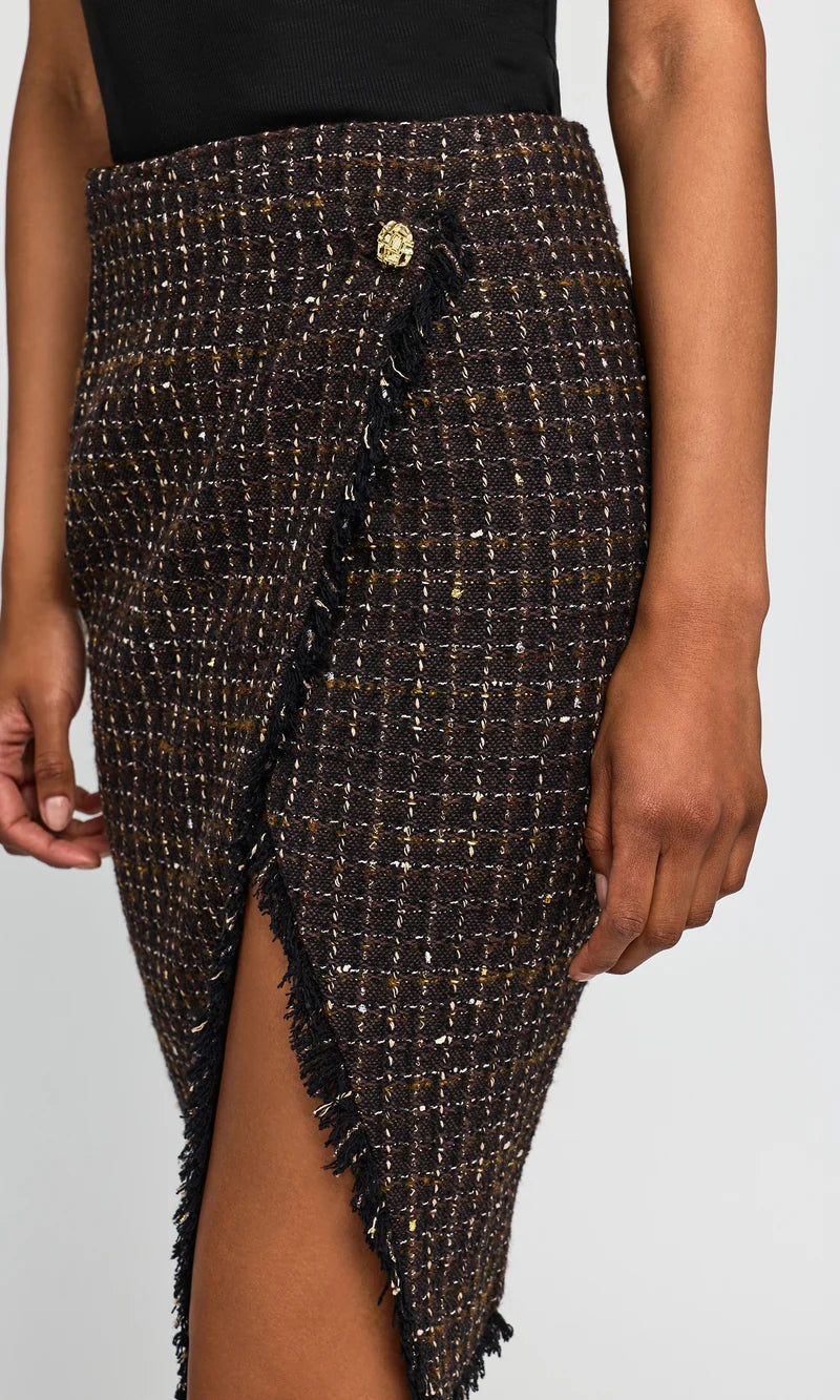Nova Tweed Skirt Brown Multi - Generation Love