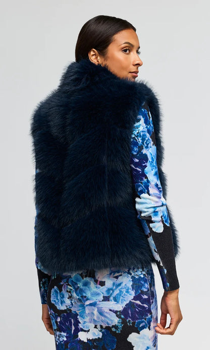 Rosario Faux Fur Vest Peacock - Generation Love