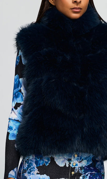 Rosario Faux Fur Vest Peacock - Generation Love
