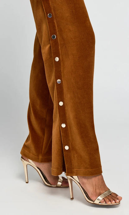 Zola Stretch Corduroy Snap Pants Caramel - Generation Love