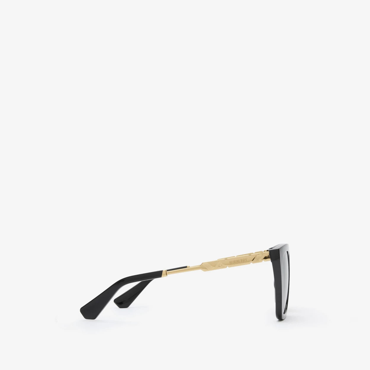 Check Engraved Square Sunglasses Black - Burberry