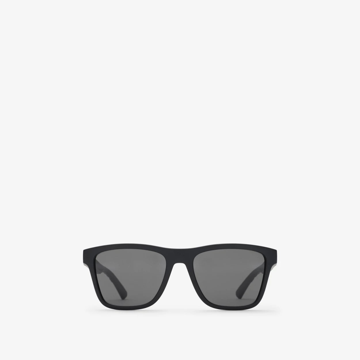 Textured Check Square Sunglasses Matte Black - Burberry