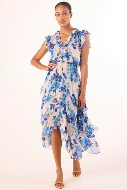 Dakota Dress Blurred Bouquet Chiffon - MISA
