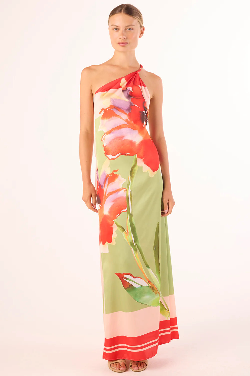 Dounia Dress Scarf Flora Satin - MISA