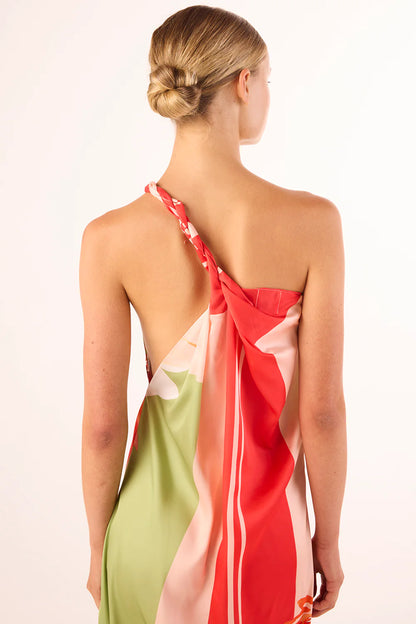 Dounia Dress Scarf Flora Satin - MISA