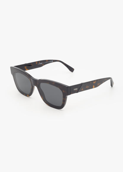 Fendi Diagonal Dark Havana Smoke Sunglasses - FENDI