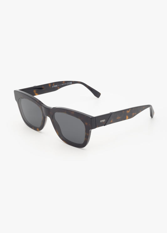 Fendi Diagonal Dark Havana Smoke Sunglasses - FENDI