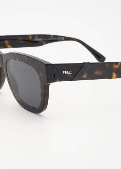 Fendi Diagonal Dark Havana Smoke Sunglasses - FENDI