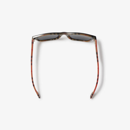 Check Rectangular Sunglasses Black/Vintage Check - Burberry