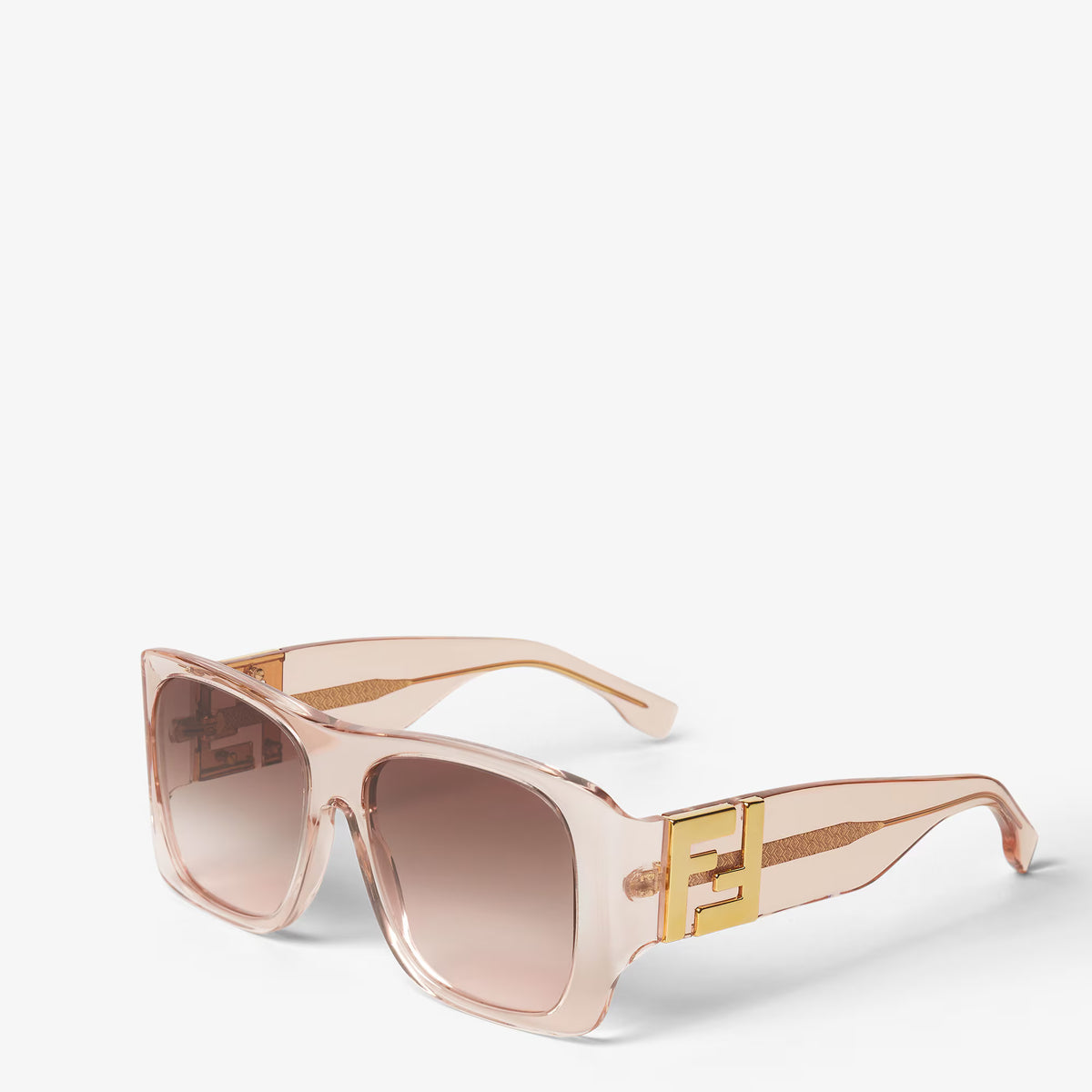 Forever Fendi Square Sunglasses Transparent Pink - FENDI