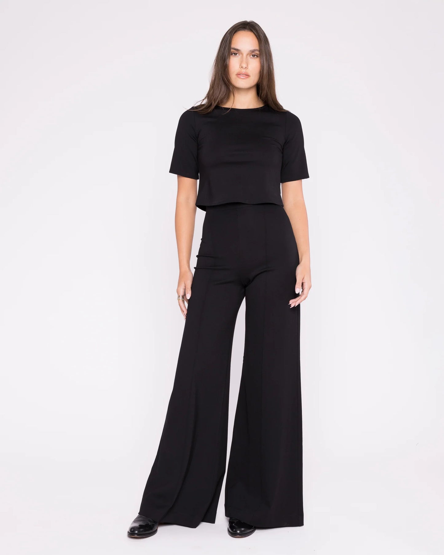 Ponte Knit Wide Leg Pant Black - Ripley Rader