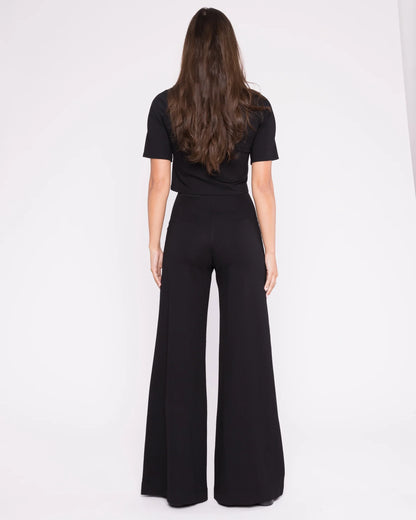 Ponte Knit Wide Leg Pant Black - Ripley Rader