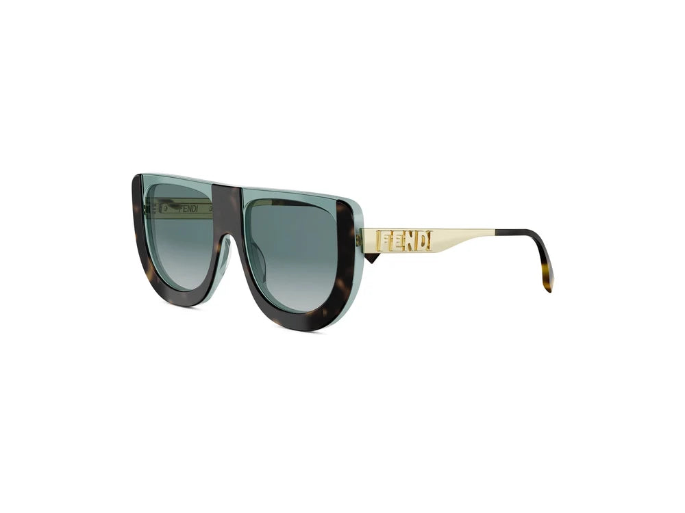 Fendigraphy Sunglasses Havana/Teal - FENDI