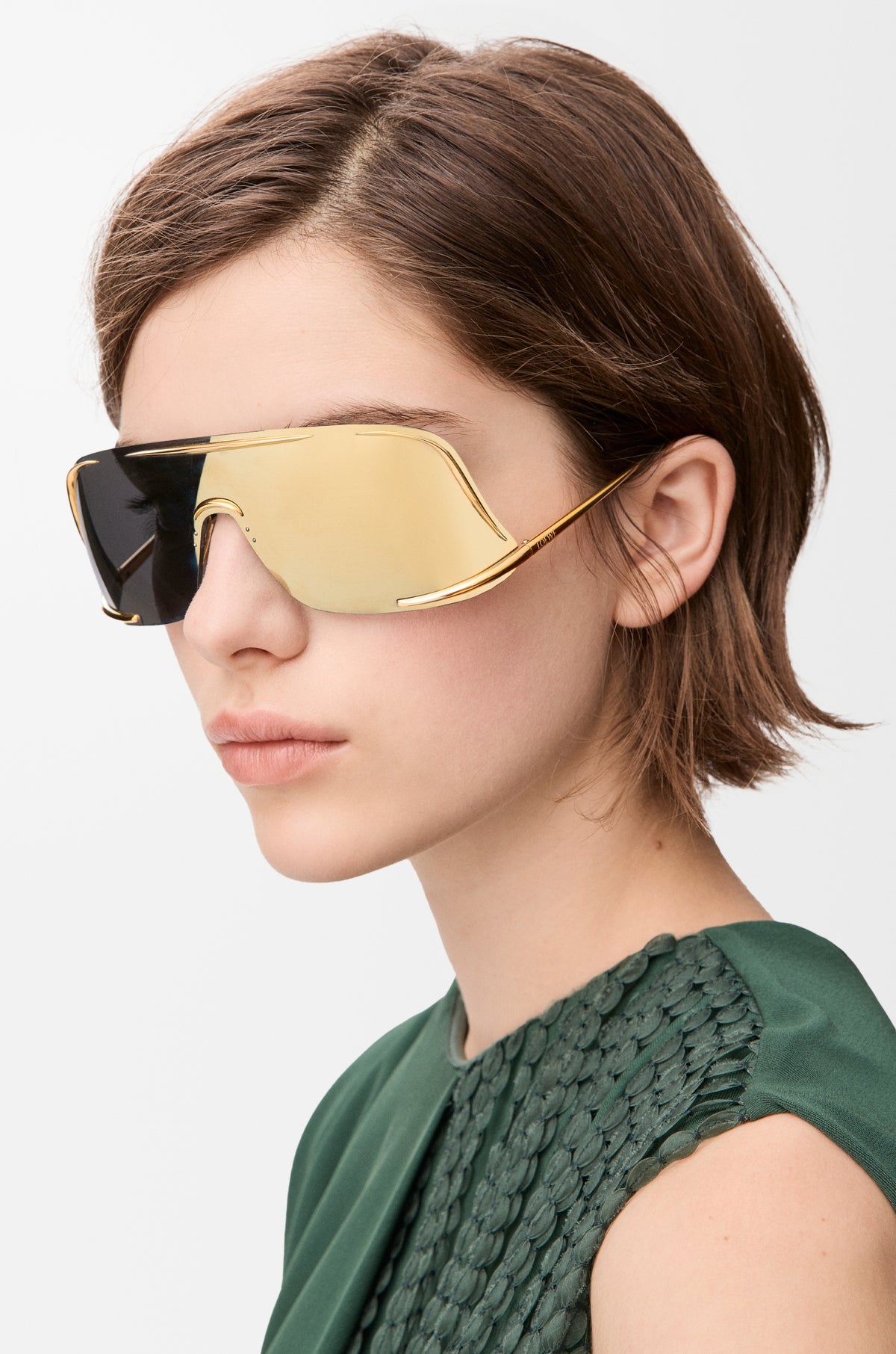 Shield Mask Sunglasses Gold - Loewe