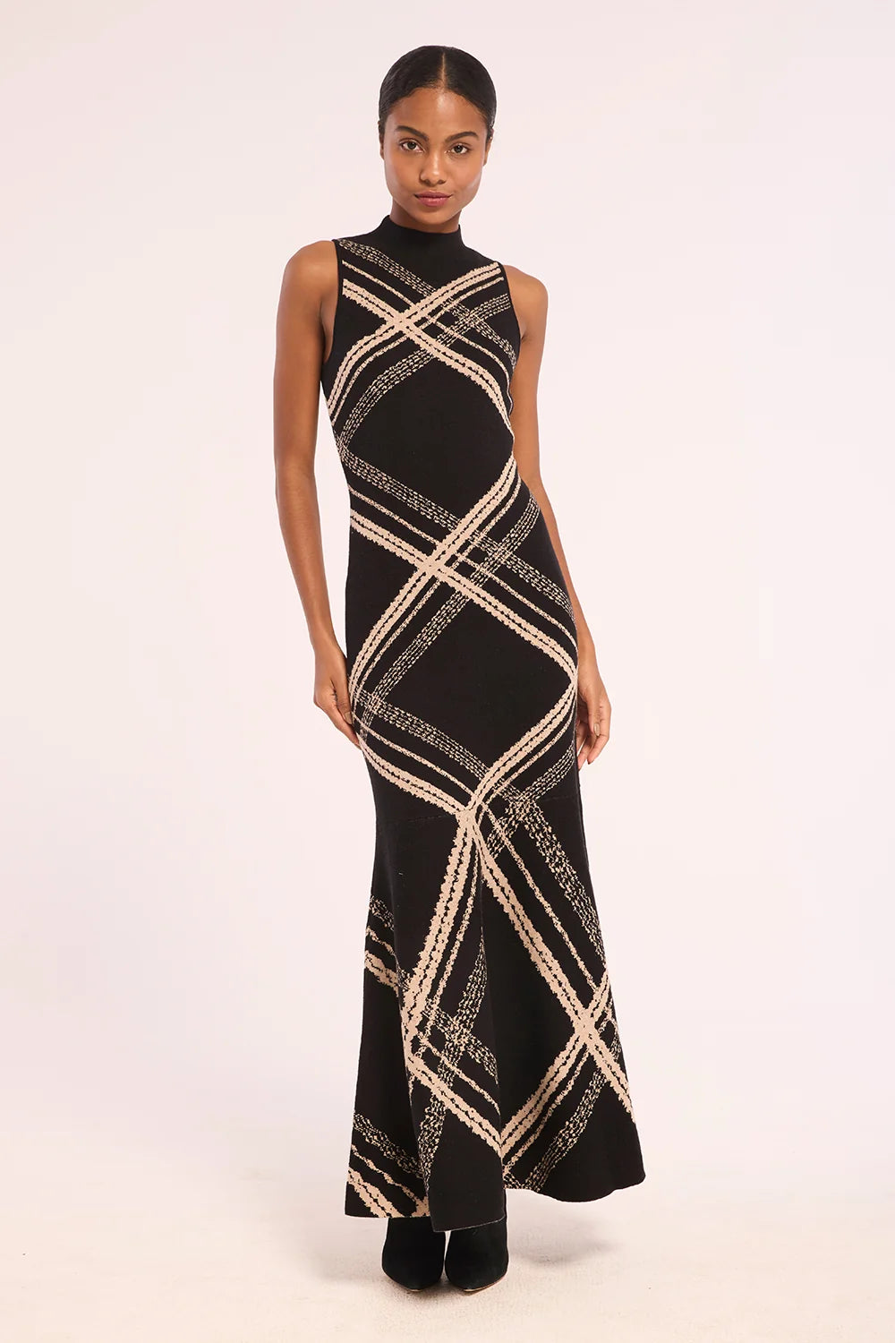 Anara Dress Plaid Jacquard Knit - MISA