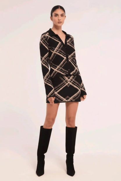 Orlie Skirt Plaid Jacquard Knit - MISA