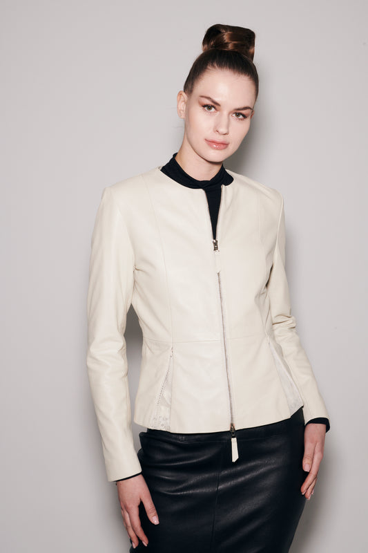 Blair Convert Peplum Jacket Off White Giacca Lusso - Jakett