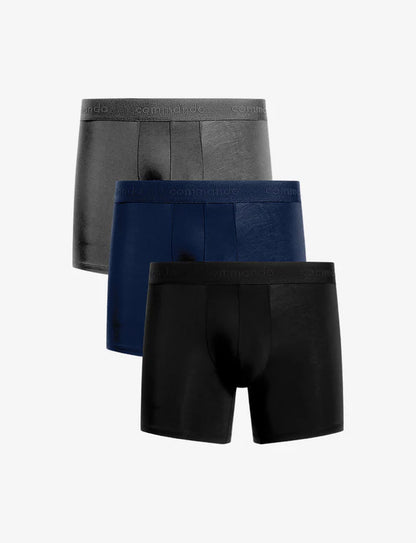Essential Modal Modern Fit Boxer Brief 3-Pack Black/Dark Navy/Titanium - Commando