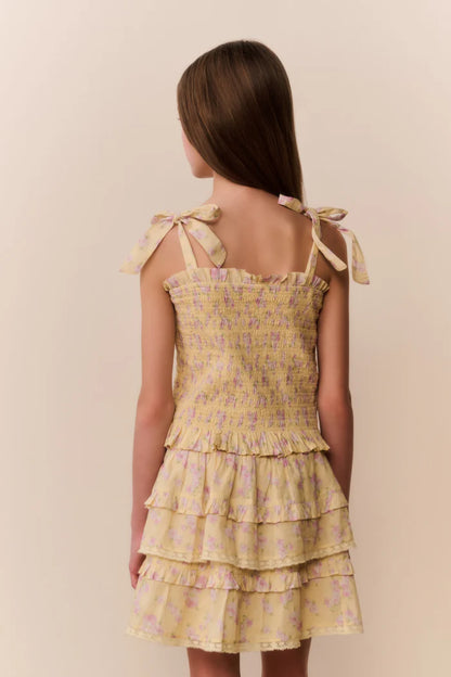 Tween Merrinelle Blooming Floral Top Lemon Spritz - LoveShackFancy
