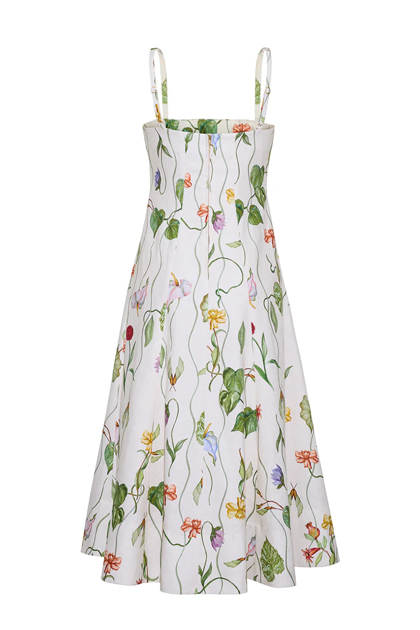 Gimlet Dress Flora Trail Ivory - Cara Cara