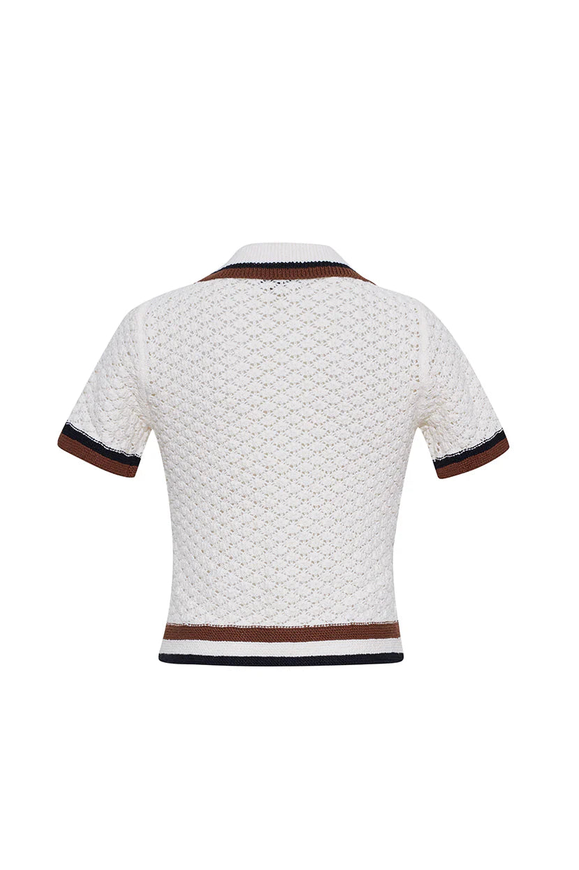 Ginger Polo Crochet Awning Knit - Cara Cara