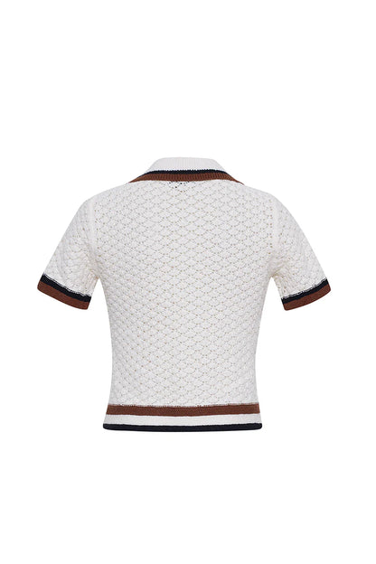 Ginger Polo Crochet Awning Knit - Cara Cara