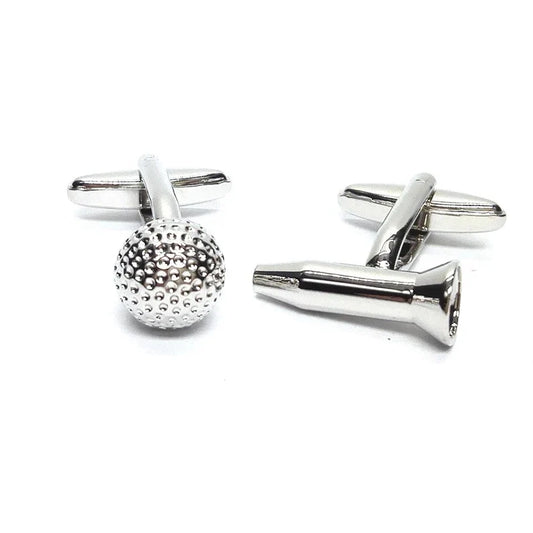 Golf Tee And Ball Cufflinks Silver - Stolen Riches
