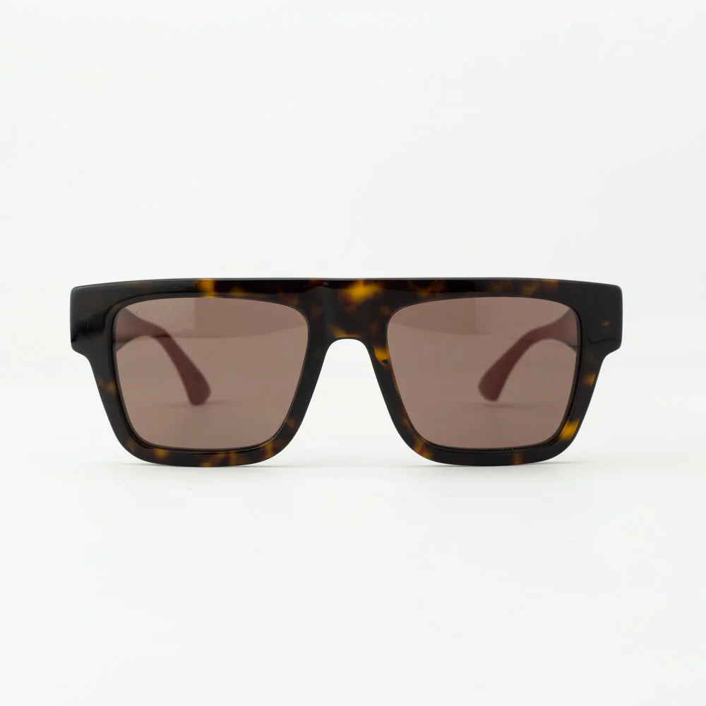 Mens Square Sunglasses Brown Tortoiseshell - Gucci
