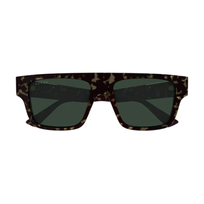 Mens Rectangular Sunglasses Havana/Green - Gucci