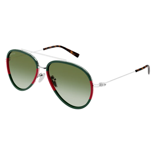 Mens Aviator Sunglasses Silver/Green - Gucci
