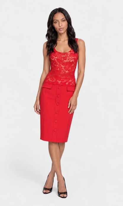 Juliett Lace Tank True Rouge/Beige - Generation Love