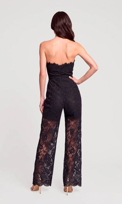 Suzette Mesh Lace Jumpsuit Black - Generation Love