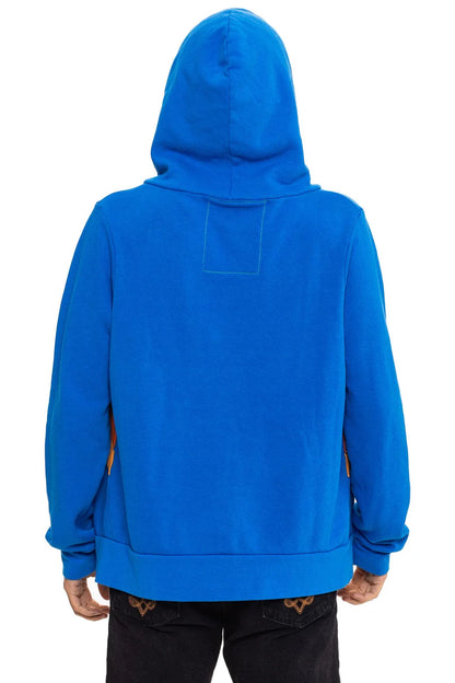 Mountain Stitch Chevron 4 Zip Hoodie Adventure Blue - Aviator Nation
