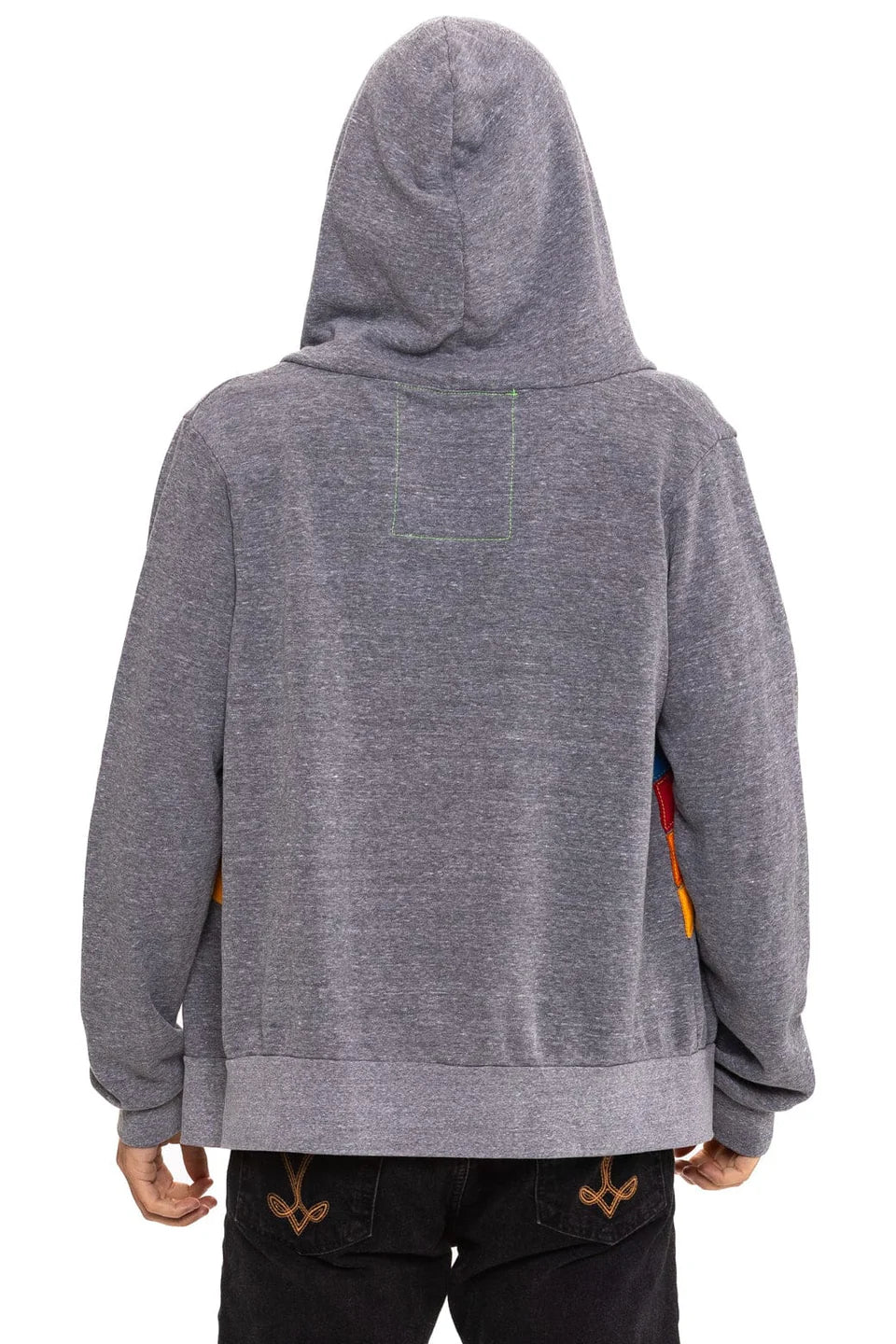 Mountain Stitch Chevron 4 Zip Hoodie Heather Grey - Aviator Nation