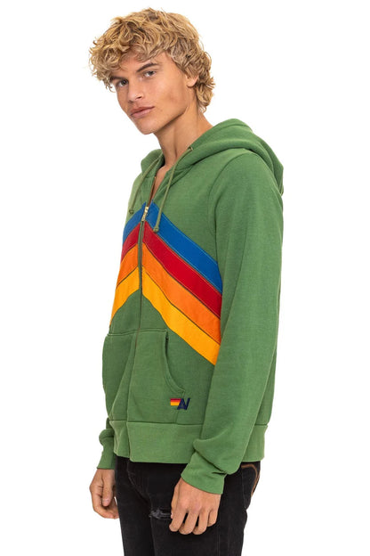 Mountain Stitch Chevron 4 Zip Hoodie Palm - Aviator Nation