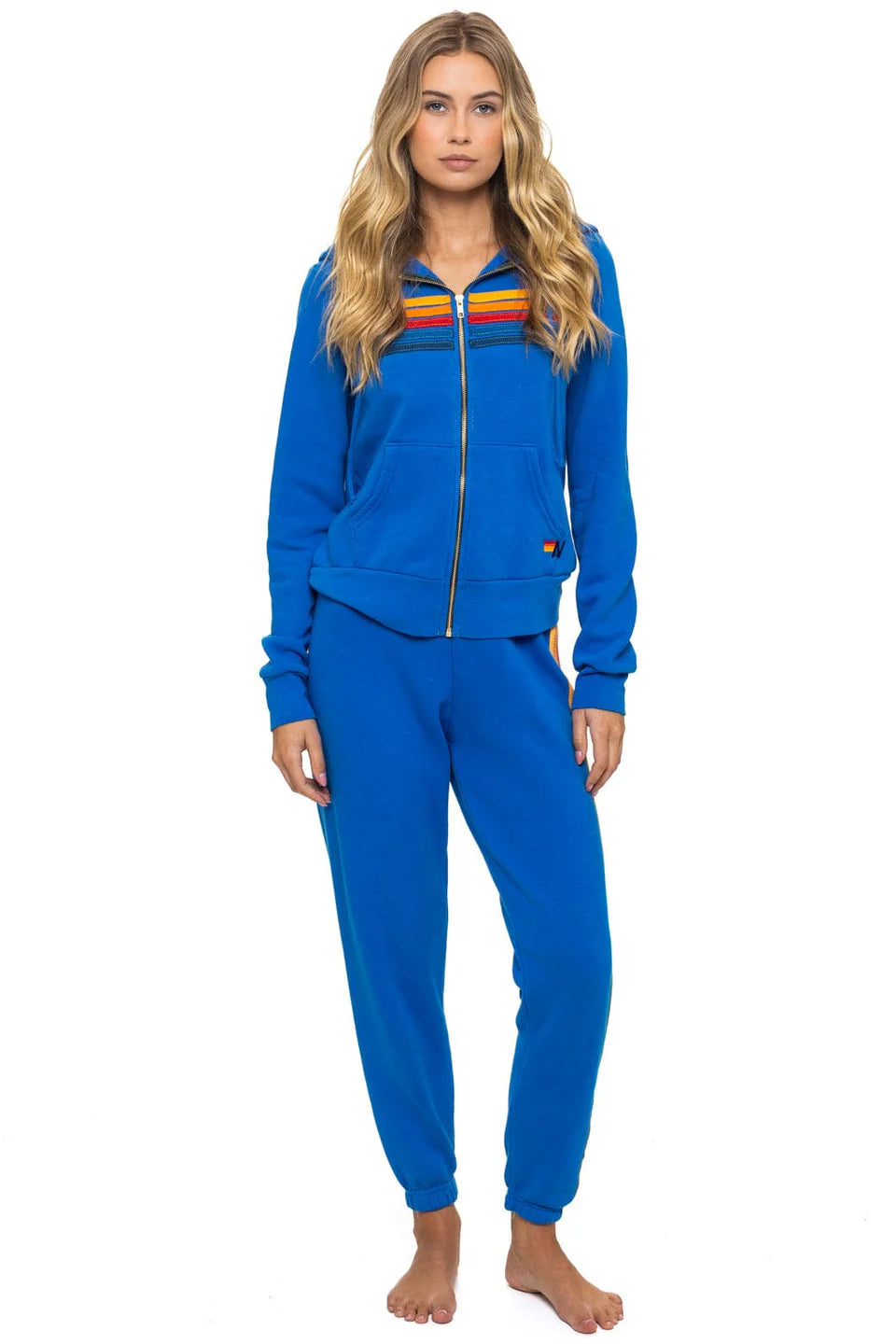 5 Stripe Zip Hoodie Adventure Blue - Aviator Nation