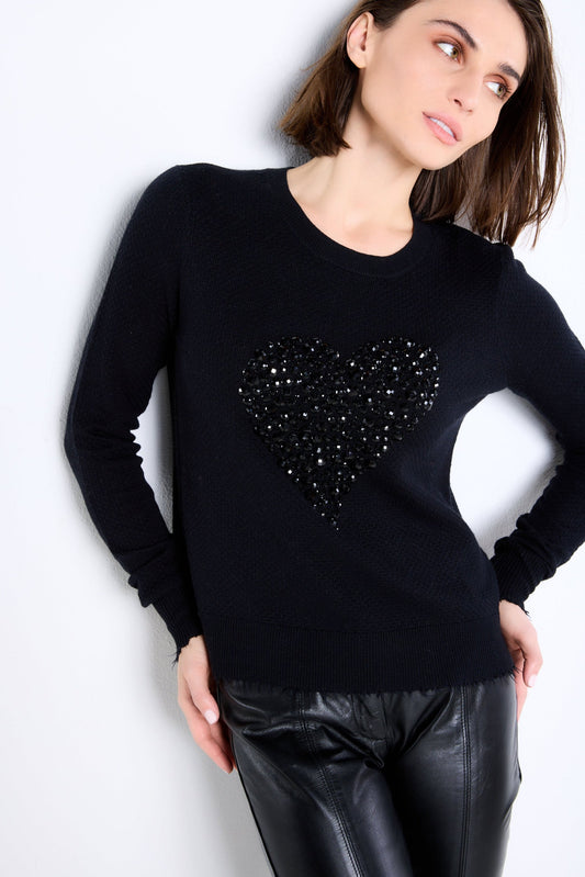 Heart Strong Sweater Black- Lisa Todd