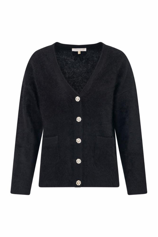 Rowelle Cashmere Cardigan Black - LoveShackFancy