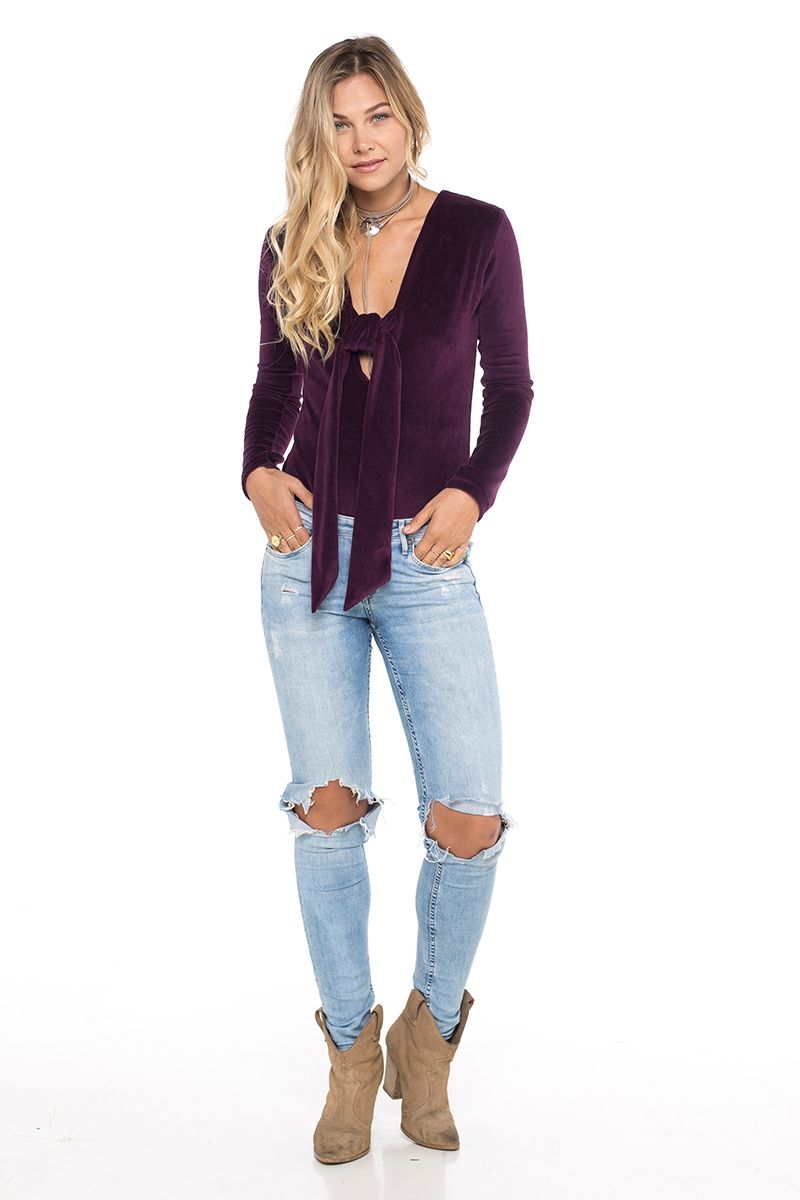 Velour Bodysuit Wine - Skemo