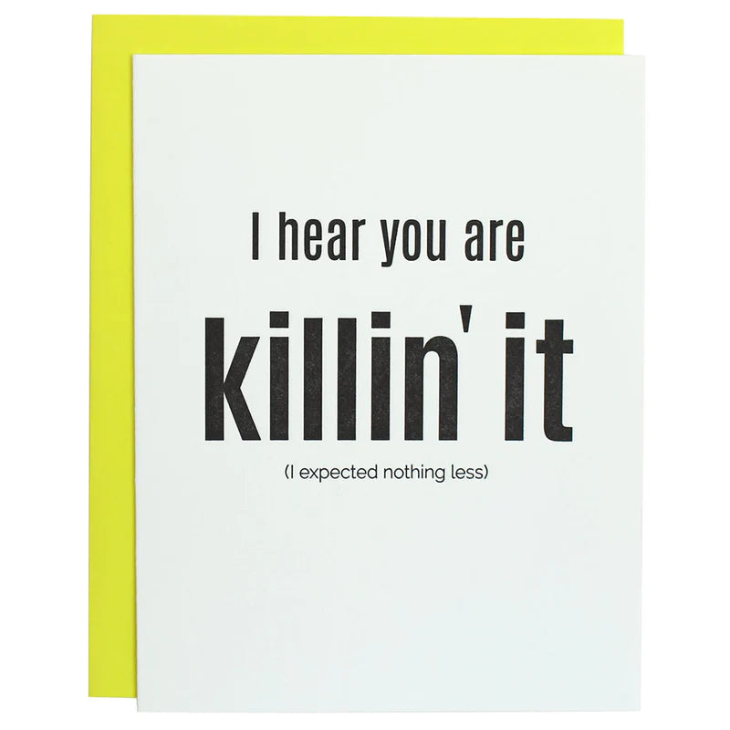 "Killin It"  Foil Letterpress Card - Chez Gagne