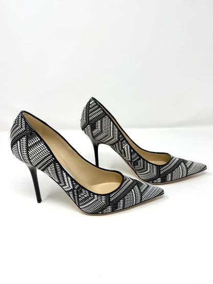 Black/White Geometric Print Heels - Jimmy Choo