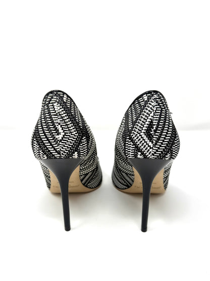 Black/White Geometric Print Heels - Jimmy Choo