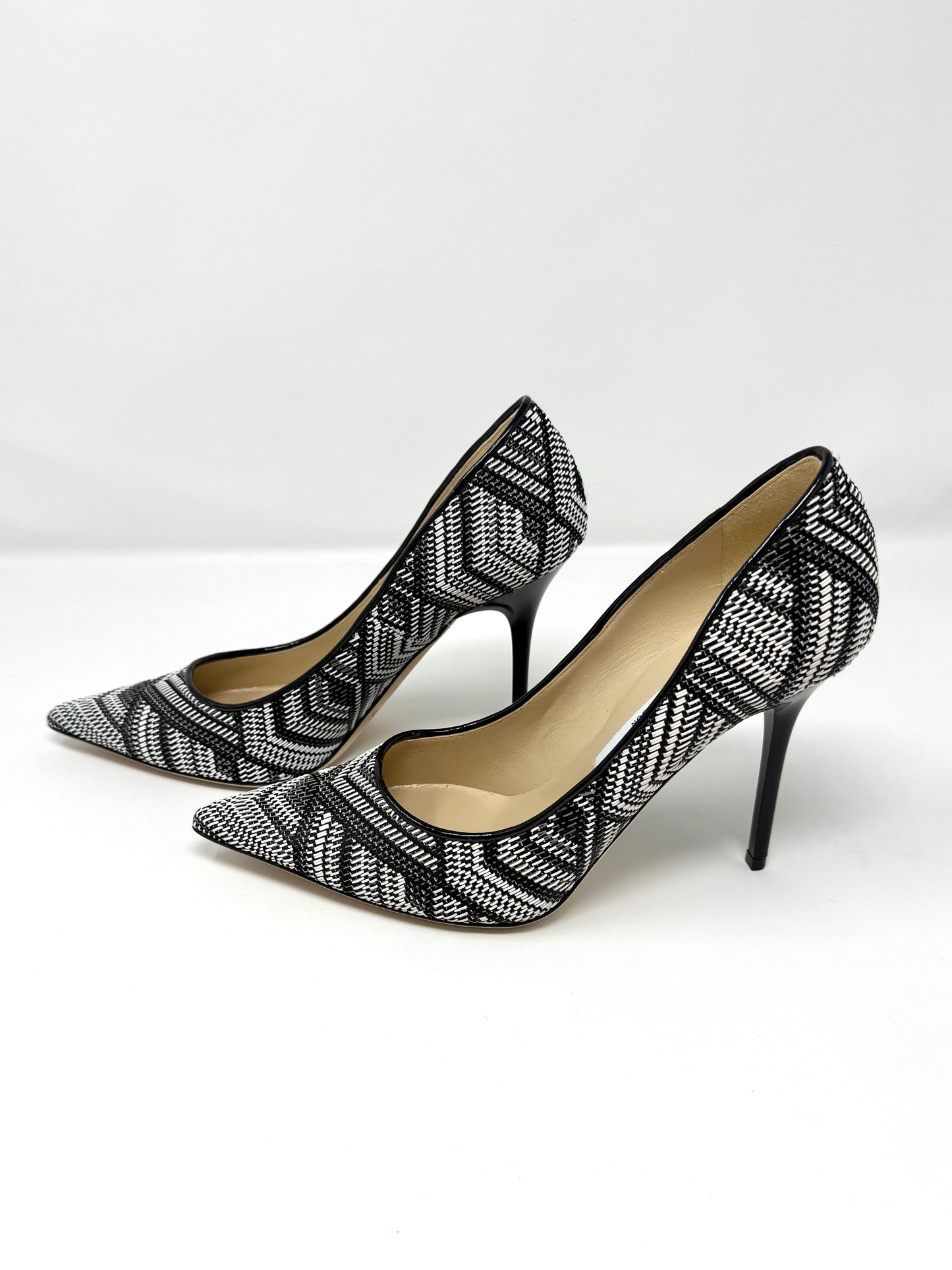 Black/White Geometric Print Heels - Jimmy Choo