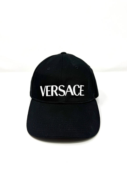 Embroidered Logo Baseball Cap Black - Versace